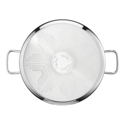 Set 10 piese Tefal Intuition B864SA74, cratiță cu mâner de 16 cm, cratițe și oale cu mânere 18/20/22/24 cm, oțel inoxidabil, inducție, 5 capace de sticlă