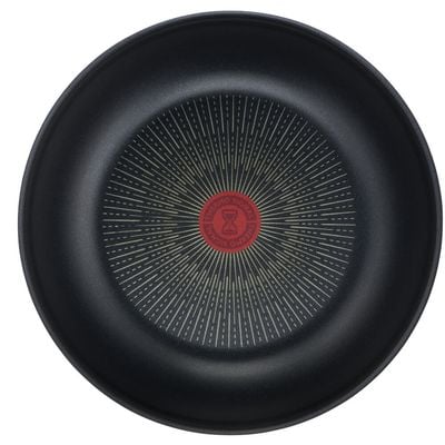 Set de 2 piese Tefal Ingenio Eco Resist L3979302, tigaie wok 26 cm, mâner detașabil, indicator Thermo Signal, înveliș antiaderent Titanium Anti-Scratch, compatibil cu inducția, negru