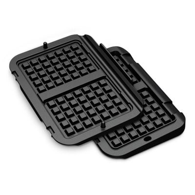 Set 2 plăci pentru gofre Tefal XA730810 pentru OptiGrill 4 în 1 și Optigrill 2 în 1, seriile GC774xx, GC773xx, GC772xx, negru