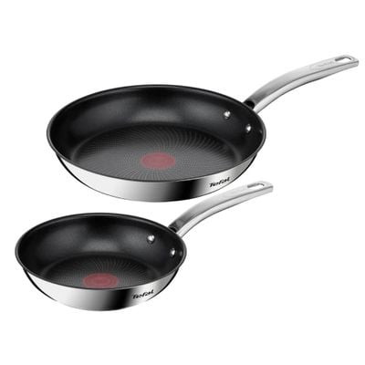 Set de tigăi cu 2 piese Tefal Intuition B817S255 de 20/26 cm, Thermo-Signal™, inductie, înveliș antiaderent, exterior inox