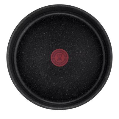 Set de 3 piese Tefal Ingenio Black Stone L3999032, tigaie de 24/28 cm, mâner detașabil, înveliș antiaderent Mineralia+, indicator Thermo-Signal, compatibil cu inducția, negru