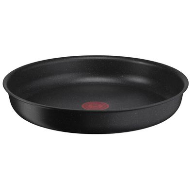 Set de 3 piese Tefal Ingenio Black Stone L3999032, tigaie de 24/28 cm, mâner detașabil, înveliș antiaderent Mineralia+, indicator Thermo-Signal, compatibil cu inducția, negru