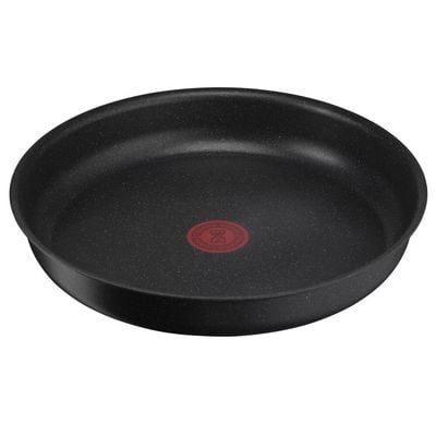 Set de 3 piese Tefal Ingenio Black Stone L3999032, tigaie de 24/28 cm, mâner detașabil, înveliș antiaderent Mineralia+, indicator Thermo-Signal, compatibil cu inducția, negru
