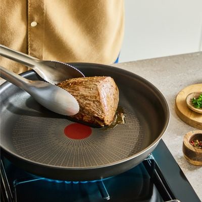 Set 3 piese Tefal Ingenio Excellence+ P0009653, tigaie de 22/26 cm, maner detasabil, tehnologie FUSIONCORE, Thermo-Signal&trade;, invelis antiaderent, aluminiu. inductie, negru