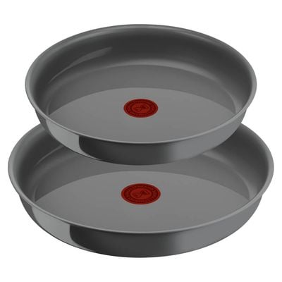 Set de 3 piese Tefal Ingenio Renew L2609502, tigaie de 24/28 cm, mâner detașabil, înveliș antiaderent, indicator Thermo-Signal™, gri