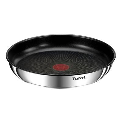 Set 4 piese Tefal Ingenio Emotion L897S455, tigaie de 22/24/28 cm, mâner detașabil, înveliș antiaderent, Thermo-Signal, inducție, argintiu
