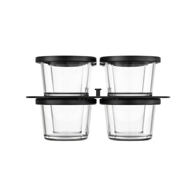 Set 8 borcane Tefal Easy Fry Silence XA1140E2, compatibile cu friteuzele cu aer cald Tefal Easy Fry Silence de 5 L, sticlă, capace incluse, compatibile cu mașina de spălat vase, transparent