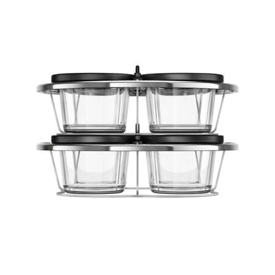 Set 8 borcane Tefal Easy Fry Silence XA1140E2, compatibile cu friteuzele cu aer cald Tefal Easy Fry Silence de 5 L, sticlă, capace incluse, compatibile cu mașina de spălat vase, transparent
