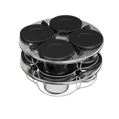 Set 8 borcane Tefal Easy Fry Silence XA1140E2, compatibile cu friteuzele cu aer cald Tefal Easy Fry Silence de 5 L, sticlă, capace incluse, compatibile cu mașina de spălat vase, transparent