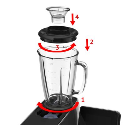 Set accesorii 5-in-1 pentru robot de bucatarie Tefal I-Coach Mix & Drink XF650038, zdrobire gheata, preparare smoothie, tocare si macinare