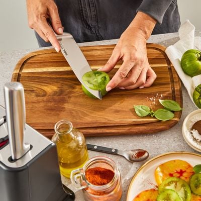 Set de 6 piese & suport Tefal Eversharp Pro K2977S44, inox german, mâner ergonomic, sistem de ascuțire integrat, negru & argintiu