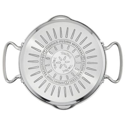 Set de 7 piese Tefal Duetto+ G719S735, oale cu capac de sticlă 16 / 20 / 24 cm, cratiță 16 cm, inducție, inox, mânere nituite, margini turnare, gradații interioare, argintiu