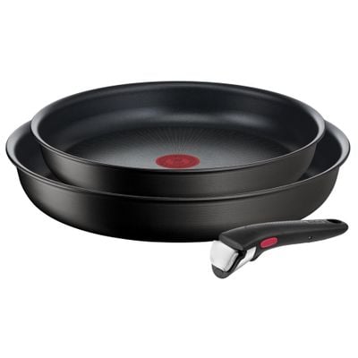 Set 3 piese (tigaie 24/28 + maner) Ingenio Unlimited Tefal L7638942, aluminiu, negru