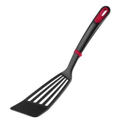 Spatula cu fante Tefal Ingenio+ K1984734, rezistenta la temperaturi inalte, compatibilitate cu masina de spalat vase, plastic, negru & rosu