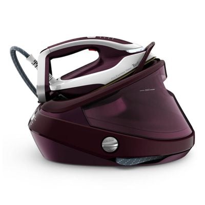 Stație de călcat de înaltă presiune Tefal Pro Express Vision GV9810E0, 3000W, 8.3 bari, jet de abur 680 g/min, abur variabil 180 g/min, Smart LED Vision, sistem antipicurare, visiniu & alb
