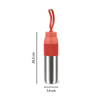 Termos Tefal beYou N2193310, inox, 0.7 L, 100% etanș, capac cu filet, argintiu & portocaliu