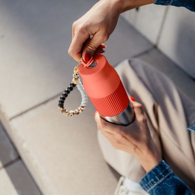 Termos Tefal beYou N2193310, inox, 0.7 L, 100% etanș, capac cu filet, argintiu & portocaliu