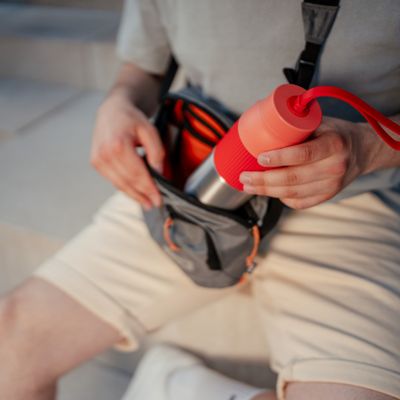 Termos Tefal beYou N2193310, inox, 0.7 L, 100% etanș, capac cu filet, argintiu & portocaliu