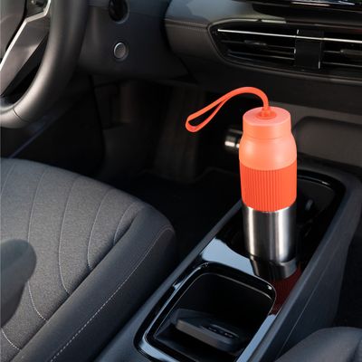 Termos Tefal beYou N2193910, inox, 0.7 L, 100% etanș, capac cu filet, argintiu & portocaliu