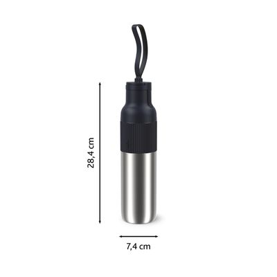 Termos Tefal beYou N3120710, inox, 0.7 L, 100% etanș, capac tip flip, argintiu & negru