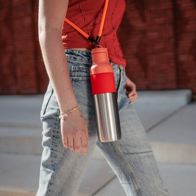 Termos Tefal beYou N3120910, inox, 0.7 L, fără BPA, 100% etanș, capac tip flip, argintiu & portocaliu