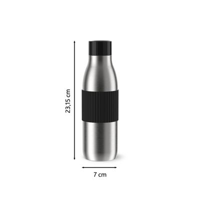 Termos Tefal BluSpin N3113510, inox, 0.7 L, 100% etanș, argintiu & negru