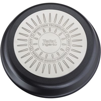 Tigaie grill Tefal Ingenio Unlimited L8584074, 26cm, inducție, înveliș antiaderent, indicator Thermo-Signal, negru