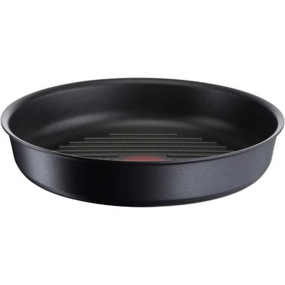 Tigaie grill Tefal Ingenio Unlimited L8584074, 26cm, inducție, înveliș antiaderent, indicator Thermo-Signal, negru