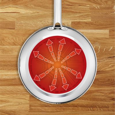 Tigaie Tefal Duetto On A7040463, 24 cm, otel inoxidabil, indicator Thermo-Spot™, baza Thermo-Fusion™, inductie, argintiu