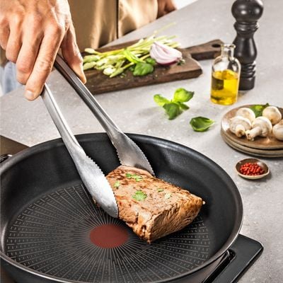 Tigaie Tefal Excellence+ G3300553, 26 cm, invelis antiaderent, tehnologie FUSIONCORE, Thermo-Signal™, maner nituit, aluminiu, inductie, negru