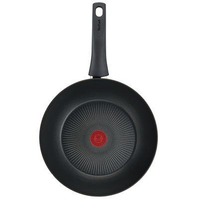 Tigaie wok Tefal Eco-Respect G2541902, 28 cm, aluminiu, înveliș antiaderent Titanium Pro, compatibil cu inducția, tehnologia Thermo-Signal™, bază Thermo-Fusion™, maro