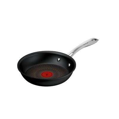 Tigaie wok Tefal Excellence+ G3301902, 28 cm, invelis antiaderent, tehnologie FUSIONCORE, Thermo-Signal™, maner nituit, aluminiu, inductie, negru