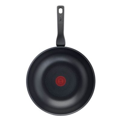 Tigaie wok Tefal XL Intense 28 cm C3841953, aluminiu, invelis antiaderent, 3.6L, tehnologia Thermo-Signal, maro