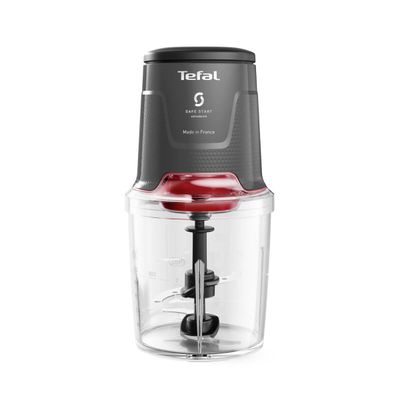 Tocător Tefal Easy Press MQ740HF0, 500W, 4 lame Powelix, recipient de 500 ml, tehnologie Safe Start, gri & roșu