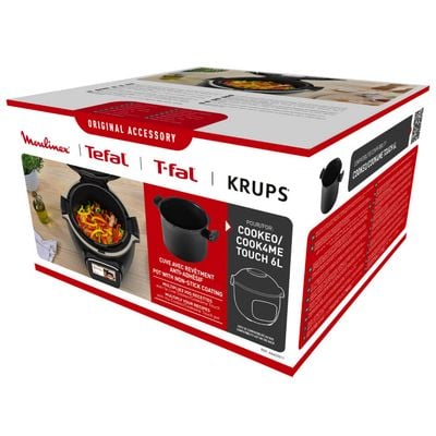 Vas de gătit Tefal Cook4Me XA602011, 6 L, compatibil cu aparatele de gătit multicooker Cook4Me Touch CY912xx, înveliș antiaderent, negru