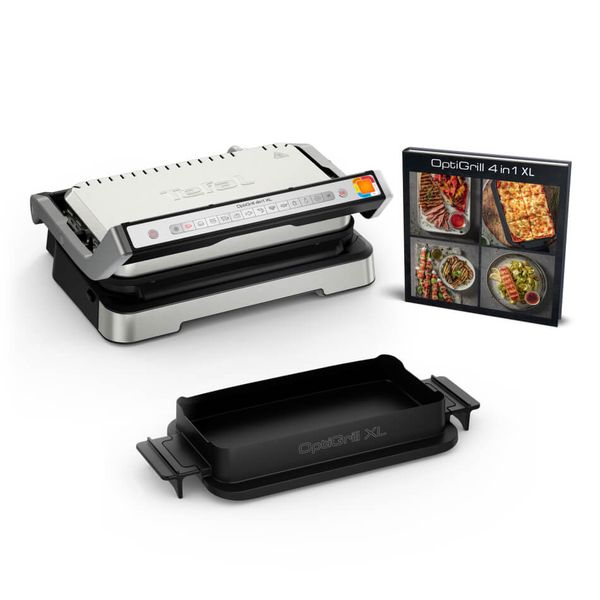 Grătar electric Tefal Optigrill 4 în 1 XL GC784D30, 2200W, 12 programe automate, până la 8 persoane, plăci antiaderente detașabile, tavă de copt Grătar electric Tefal Optigrill 4 în 1 XL GC784D30, 2200W, 12 programe automate, până la 8 persoane, plăci antiaderente detașabile, tavă de copt