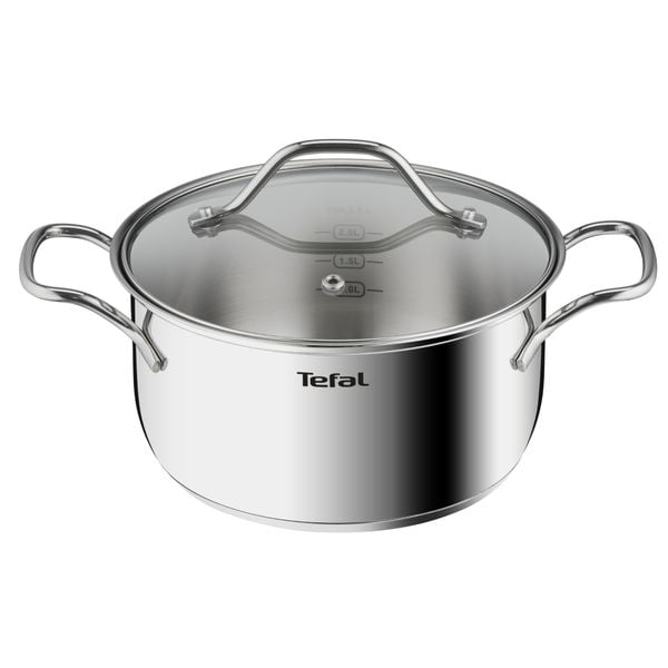 Oală cu capac de sticlă Tefal Intuition B8644474, 20 cm, 2.9L, 2 manere, oțel inoxidabil, inducție, argintiu Oală cu capac de sticlă Tefal Intuition B8644474, 20 cm, 2.9L, 2 manere, oțel inoxidabil, inducție, argintiu