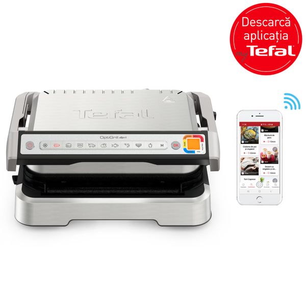 Grătar electric Tefal Optigrill 4 în 1 XL GC784D30, 2200W, 12 programe automate, până la 8 persoane, plăci antiaderente detașabile, tavă de copt Grătar electric Tefal Optigrill 4 în 1 XL GC784D30, 2200W, 12 programe automate, până la 8 persoane, plăci antiaderente detașabile, tavă de copt