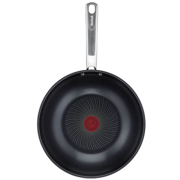 Tigaie wok Tefal Intuition B8171944, 28 cm, indicator Thermo-Signal™, inducție, înveliș antiaderent, exterior inox Tigaie wok Tefal Intuition B8171944, 28 cm, indicator Thermo-Signal™, inducție, înveliș antiaderent, exterior inox