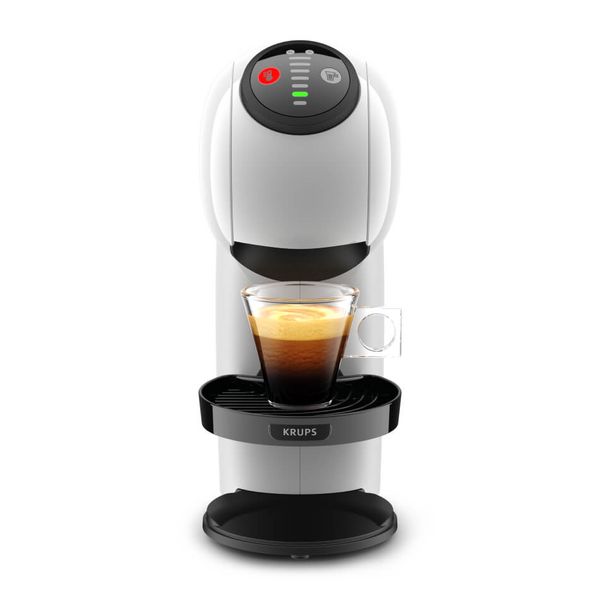 Espressor cu capsule KRUPS NESCAF&Eacute;&reg; Dolce Gusto&reg; Genio S KP243110, 1500W, 15 bari presiune, rezervor 0.8 L, funcție XL, peste 30 rețete băuturi, alb