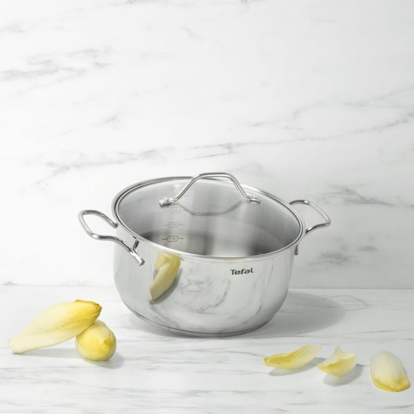 Oală cu capac de sticlă Tefal Intuition B8644474, 20 cm, 2.9L, 2 manere, oțel inoxidabil, inducție, argintiu Oală cu capac de sticlă Tefal Intuition B8644474, 20 cm, 2.9L, 2 manere, oțel inoxidabil, inducție, argintiu