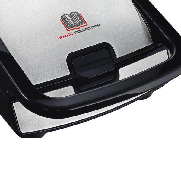 Sandwich maker multifuncțional Tefal Snack Collection 4 &icirc;n 1 SW854D16, 700W, 4 seturi de plăci incluse, &icirc;nveliș antiaderent, argintiu