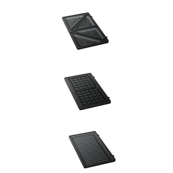 Sandwich maker multifuncțional Tefal UltraCompact 3 &icirc;n 1 SW383D10, 700W, 3 plăci detașabile pentru sandwich-uri, panini și gofre, negru & argintiu