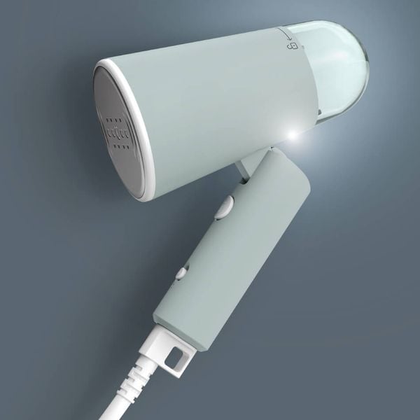 Aparat de călcat vertical cu abur portabil Tefal Origin Travel DT1034E1, 1200W, abur variabil 0-20 g/min, rezervor apă 70 ml, cablu alimentare 2m, alb & verde