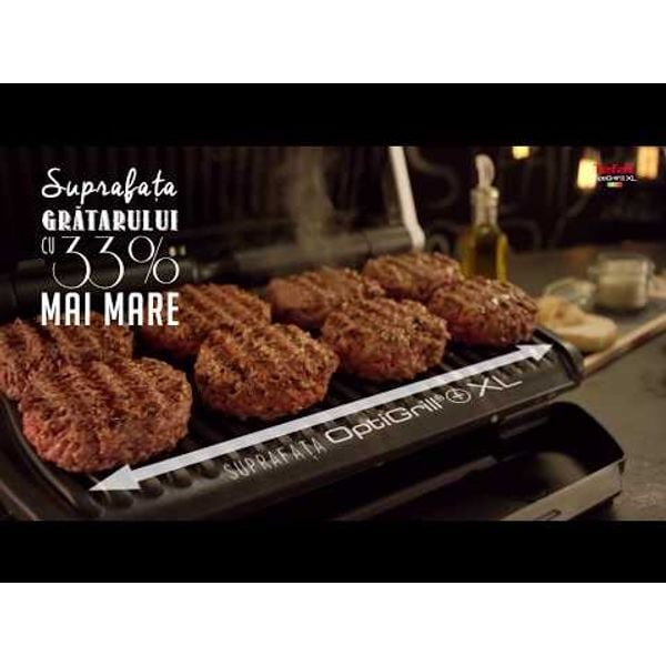 Grătar electric OptiGrill+ XL Snacking & Baking GC724D12, 9 programe, indicator nivel gătire, mod manual 4 nivele, plăci antiaderente din aluminiu turnat, tavă colectare lichide, tavă gustare și coacere, argintiu