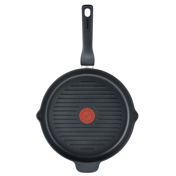 Tigaie grill XL Force C6854055, &icirc;nveliș antiaderent 100% sigur, de lungă durată, Thermo-Signal&trade;, bază Diffusion+, 26 cm, aluminiu, negru