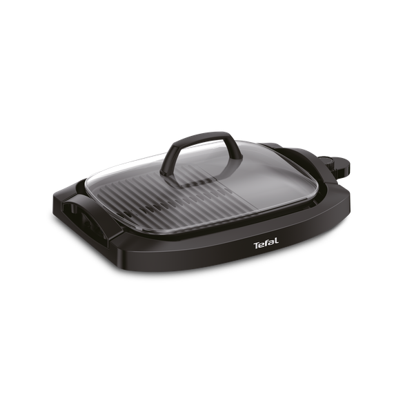Grătar electric Health Multi Grill CB6A0830, 2000 W, termostat 5 nivele, suprafaţă antiaderentă, capac sticlă, negru