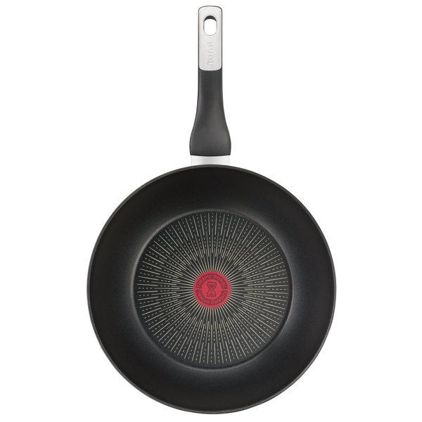Tigaie Wok Unlimited G2551972, 28 cm, &icirc;nveliș antiaderent 100% sigur, Titanium Anti-Scratch, Thermo-Signal&trade;, bază Thermo-Fusion&trade;, aluminiu, negru