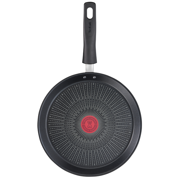 Tigaie pentru clătite Unlimited G2553872, 25 cm, &icirc;nveliș antiaderent 100% sigur, Titanium Anti-Scratch, Thermo-Signal&trade;, bază Thermo-Fusion&trade;, aluminiu, negru
