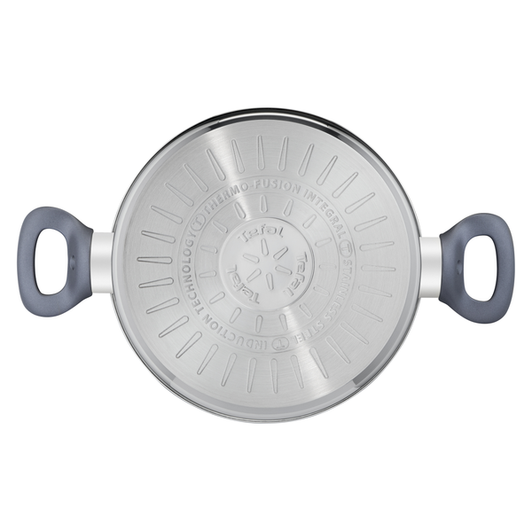 Oală Daily Cook G7124645, capacitate 5 L, gradații, capac sticlă, 24 cm, inox, argintiu